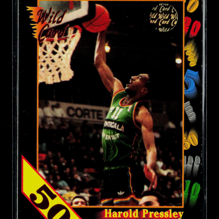 1992 Wild Card Basketball Harold Pressley #80 50 Stripe