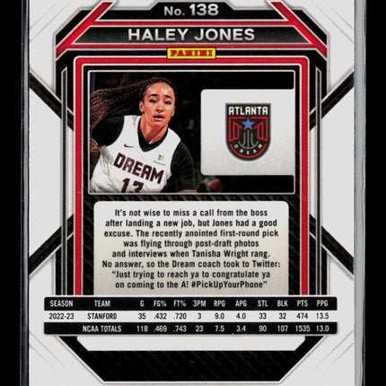 2023 Panini Prizm WNBA Haley Jones #138 RC
