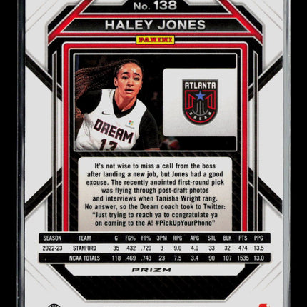 2023 Panini Prizm WNBA Haley Jones #138 RC Silver