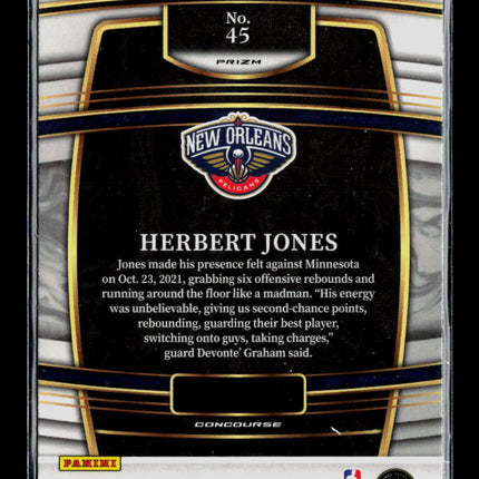 2022 Panini Select Herbert Jones #45 Concourse RC