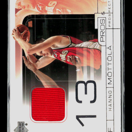 2001 Upper Deck Pros & Prospects Hanno Möttölä #HM Game-Used Jersey