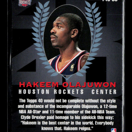 1997 Topps Topps 40 Hakeem Olajuwon #T40-38