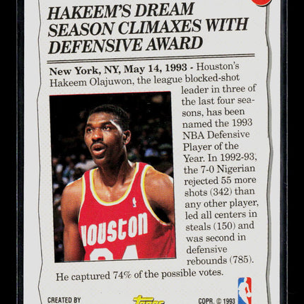 1993 Topps Hakeem Olajuwon #2