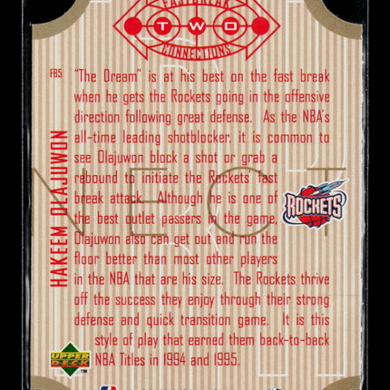 1996 Upper Deck Fastbreak Two Connections Hakeem Olajuwon #FB5