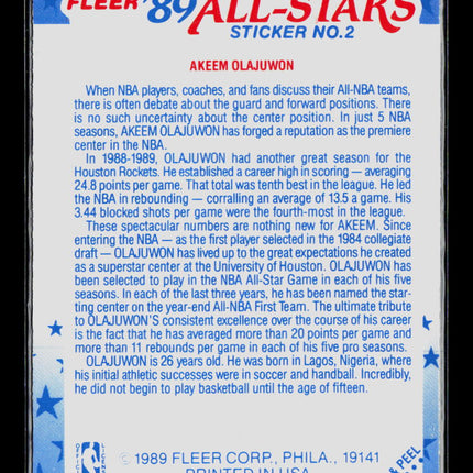 1988 Fleer All-Stars Stickers Akeem Olajuwon #2
