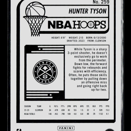 2023 Panini NBA Hoops Hunter Tyson #259 RC