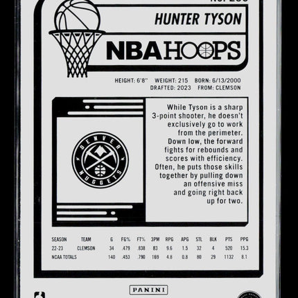 2023 Panini NBA Hoops Hunter Tyson #259 RC