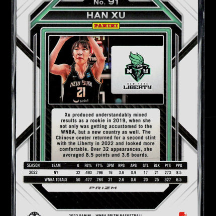 2023 Panini Prizm WNBA Han Xu #91 Silver