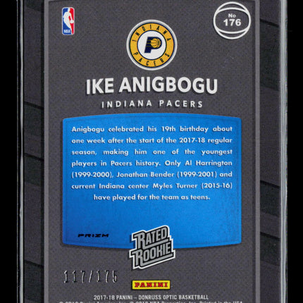 2018 Donruss Optic Ike Anigbogu #176 Lime Green 117/175