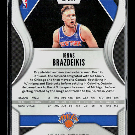 2019 Panini Prizm Ignas Brazdeikis #284 RC