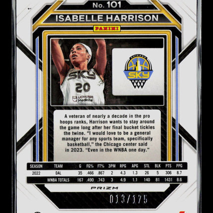 2023 Panini Prizm Isabelle Harrison #101 Blue /175
