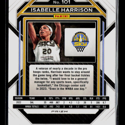 2023 Panini Prizm WNBA Isabelle Harrison #101 Silver