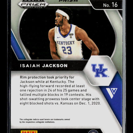 2021 Panini Prizm Draft Picks Isaiah Jackson #16 Silver RC
