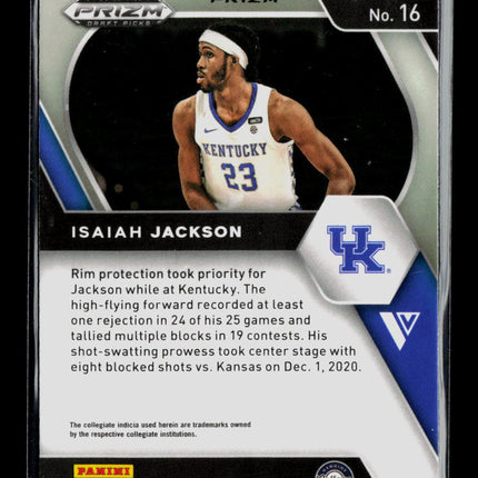 2021 Panini Prizm Draft Picks Isaiah Jackson #16 RC
