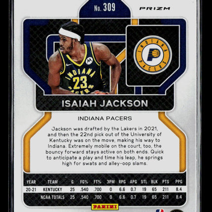 2021 Panini Prizm Isaiah Jackson #309 Green RC
