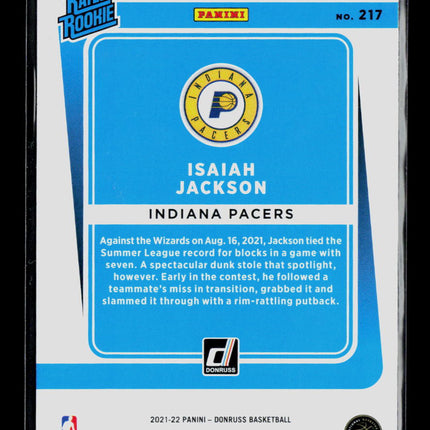 2021 Donruss Isaiah Jackson #217 Laser