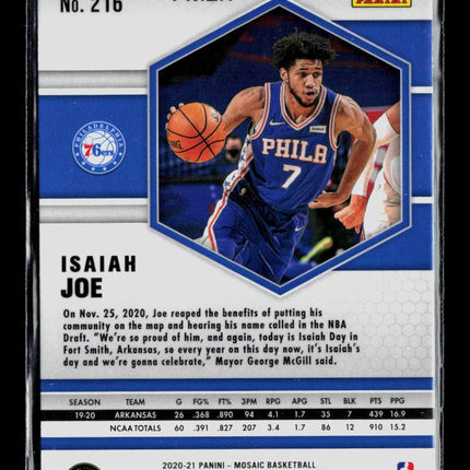 2021 Panini Mosaic Basketball Isaiah Joe #216 Reactive Orange