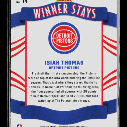 2024 Panini Donruss Optic Winner Stays Isiah Thomas #14