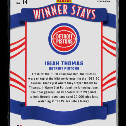 2024 Panini Donruss Optic Winner Stays Isiah Thomas #14