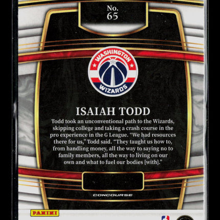 2022 Panini Select Isaiah Todd #65 RC