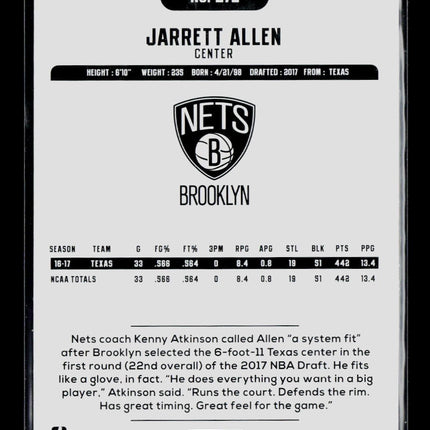 2017 Panini Hoops Jarrett Allen #272 RC
