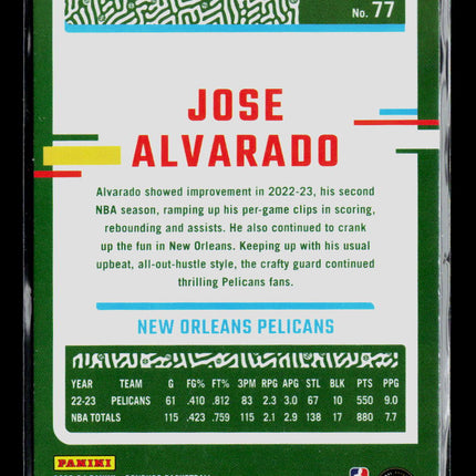 2023 Donruss Basketball Jose Alvarado #77 Green Laser