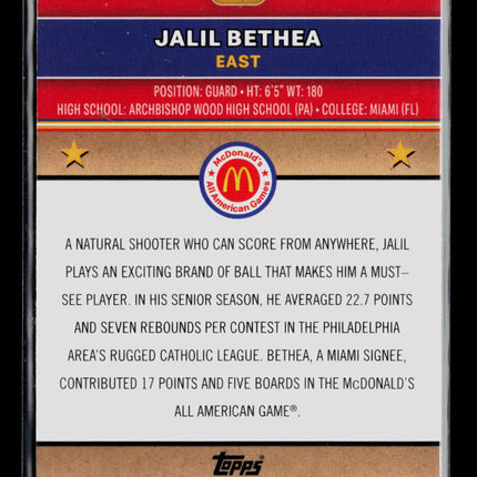 2024 Topps Chrome McDonald's All American Jalil Bethea #25 Purple 31/99