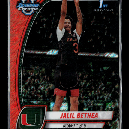 2025 Bowman Chrome University Jalil Bethea #28 Orange Shimmer /65