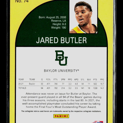 2021 Panini Chronicles Hoops Draft Picks Tribute Jared Butler #74