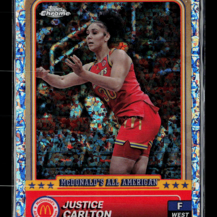 2024 Topps Chrome McDonald's All American Justice Carlton #15 Blue Mojo