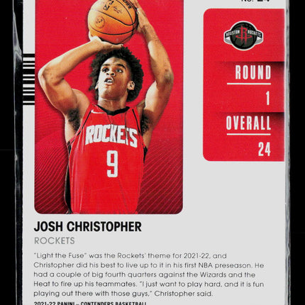 2022 Panini Contenders Josh Christopher #24 RC