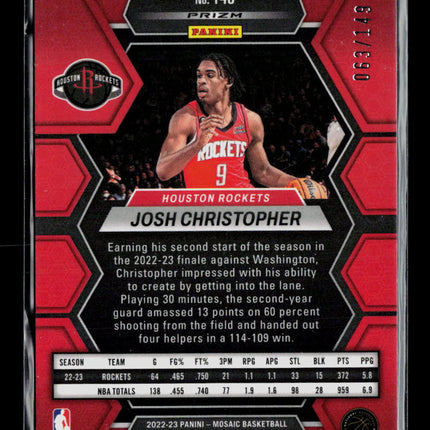 2023 Panini Mosaic Josh Christopher #146 Pink Fluorescent /149