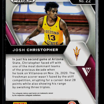 2021 Panini Prizm Draft Picks Josh Christopher #22 Silver RC