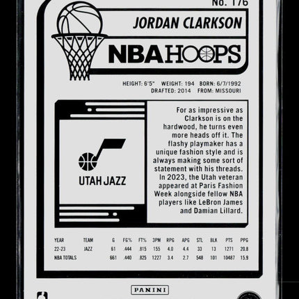 2023 Panini NBA Hoops Jordan Clarkson #176 Yellow 086/299