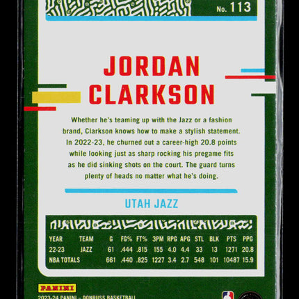 2023 Donruss Jordan Clarkson #113 Green Laser