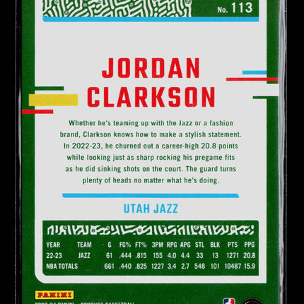2023 Donruss Jordan Clarkson #113 Press Proof Yellow