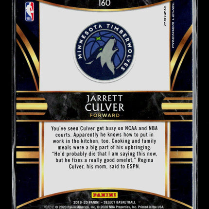 2020 Panini Select Jarrett Culver #160 Purple Blue Scope Prizm RC
