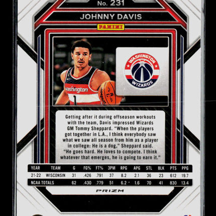 2023 Panini Prizm Johnny Davis #231 Red Ice RC