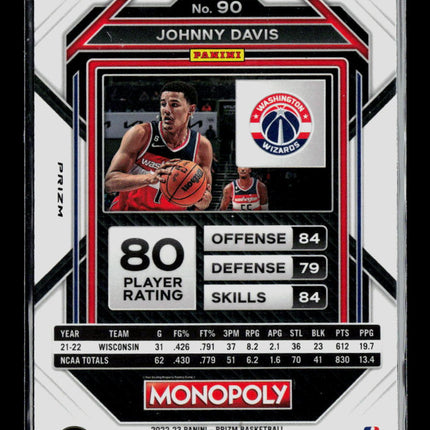 2023 Panini Prizm Monopoly Johnny Davis #90 RC