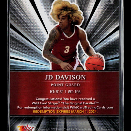 2022 Wild Card Alumination Basketball Edition JD Davison #PRC-36