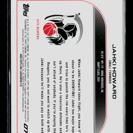2025 Topps Chrome Overtime Elite Jahki Howard #17 Blue Sapphire RC