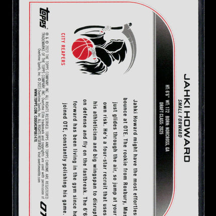 2023 Topps Chrome Overtime Elite Jahki Howard #88 Blue Sapphire RC