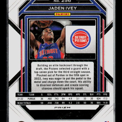 2023 Panini Prizm Jaden Ivey #256 Ice RC