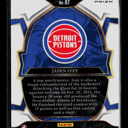 2023 Panini Select Jaden Ivey #87 Orange Prizm RC