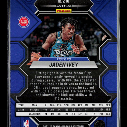 2023 Panini Mosaic Basketball Jaden Ivey #216 Green RC