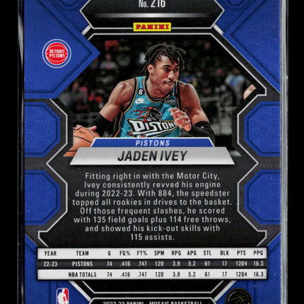 2023 Panini Mosaic Basketball Jaden Ivey #216 RC