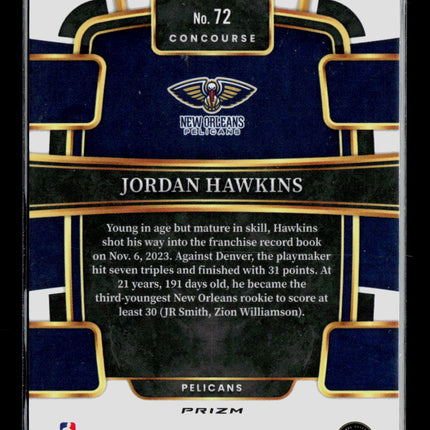 2024 Panini Select Jordan Hawkins #72 RC