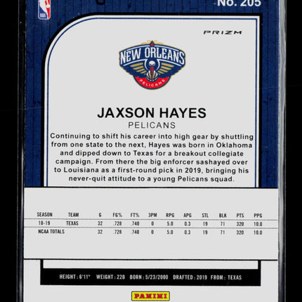 2020 Panini Hoops Premium Stock Jaxson Hayes #205 Laser