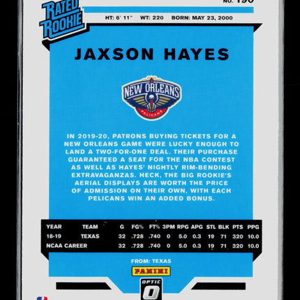 2020 Panini Donruss Optic Jaxson Hayes #190