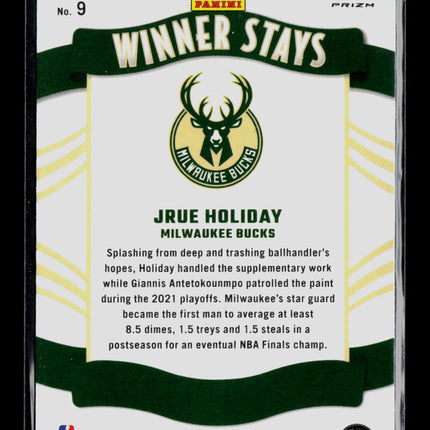 2024 Panini Donruss Optic Winner Stays Jrue Holiday #9 Green Prizm